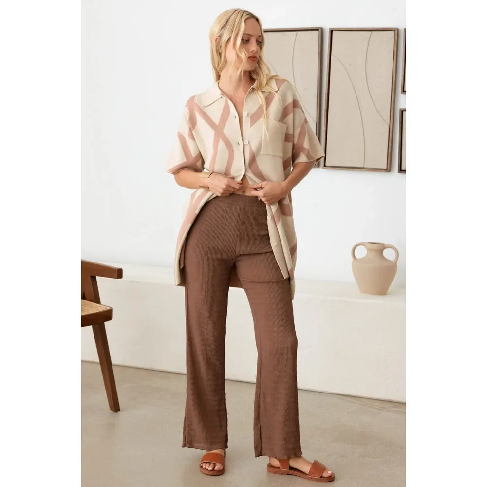 Le Lis Abstract Collared Button Down Sweater Dress - Picture 3 of 4